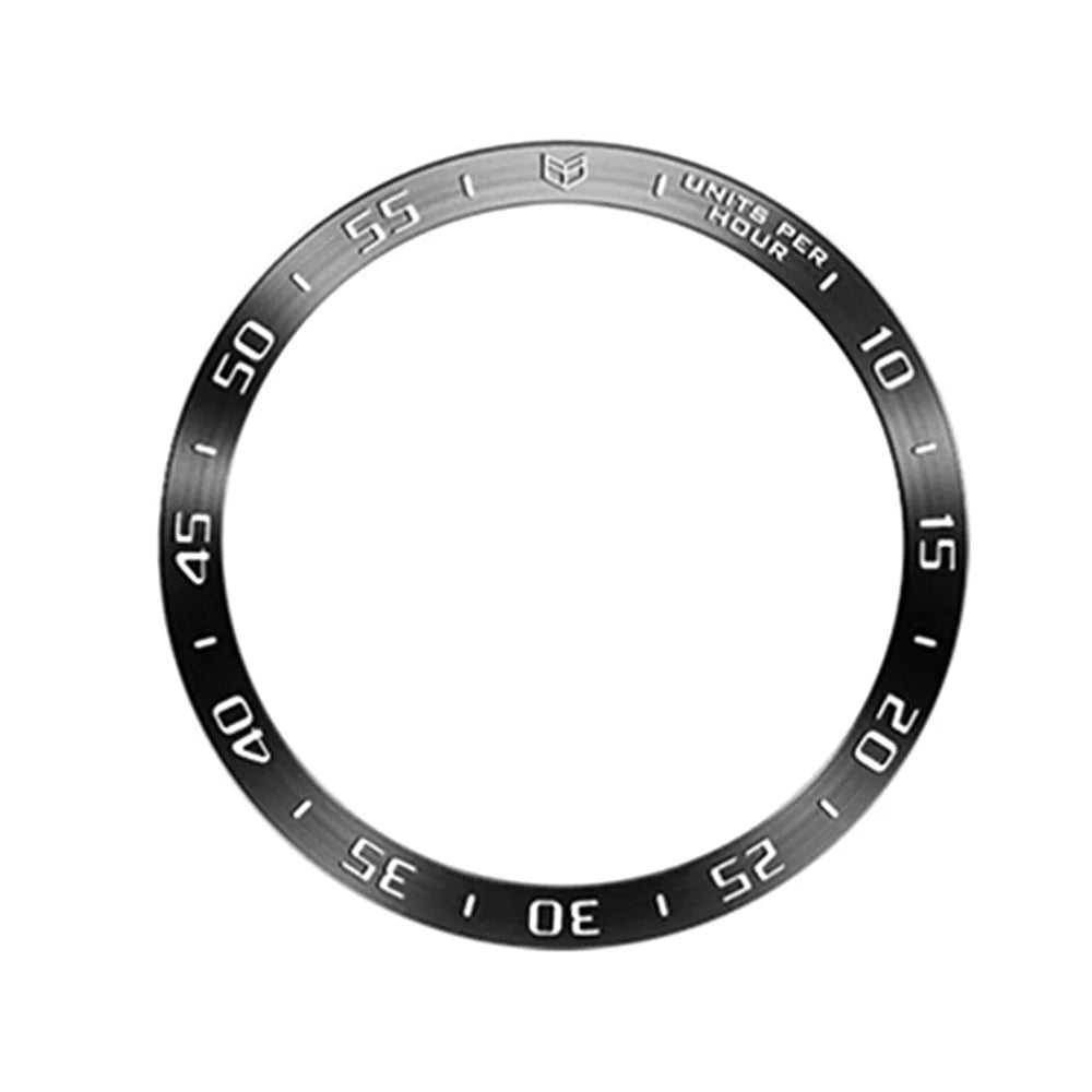 For Samsung Galaxy Watch7 44mm Watch Bezel Ring Metal Dial Bezel Adhesive Frame Ring Cover - Style A / Black - 2