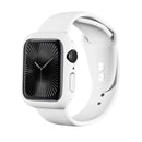 For Apple Watch Series 11 / 10 46mm Case Rubberized Hard PC Half Cover Watch Frame - White - 5