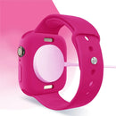 For Apple Watch Series 11 / 10 46mm Case Half Wrapped Soft TPU Protective Watch Cover - Hot Pink - 4