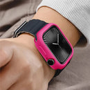 For Apple Watch Series 11 / 10 46mm Case Half Wrapped Soft TPU Protective Watch Cover - Hot Pink - 7