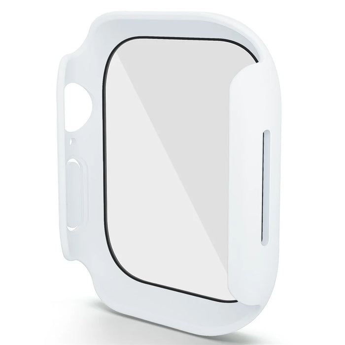 For Apple Watch Series 11 / 10 42mm Case Hard PC Watch Cover with Tempered Glass Screen Protector - White - 2