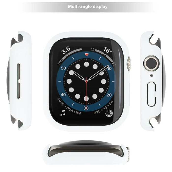 For Apple Watch Series 11 / 10 42mm Case Hard PC Watch Cover with Tempered Glass Screen Protector - White - 4