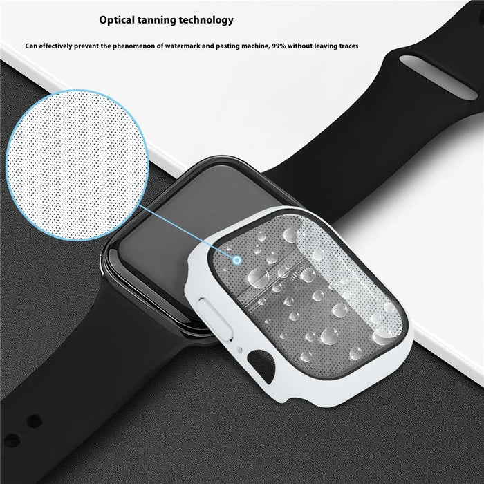 For Apple Watch Series 11 / 10 42mm Case Hard PC Watch Cover with Tempered Glass Screen Protector - White - 5