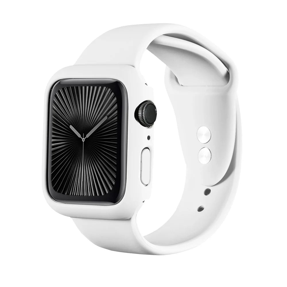 For Apple Watch Series 11 / 10 42mm Case Rubberized Hard PC Half Cover Watch Frame - White - 5