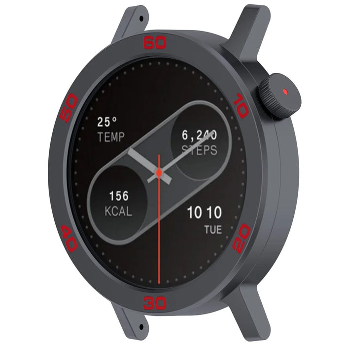For Nothing CMF Watch Pro 2 Watch Bezel with Screen Film Watch Frame Metal Ring Cover - Grey / Red - 2