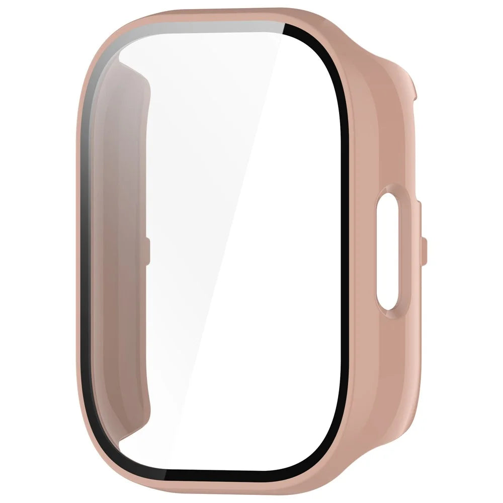 For Xiaomi Redmi Watch 5 Lite Watch Case Protective Hard PC Cover with Tempered Glass Film - Pink - 3