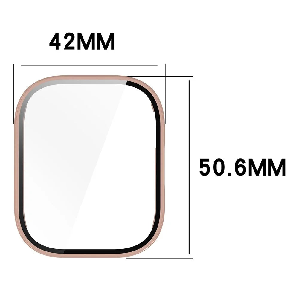 For Xiaomi Redmi Watch 5 Lite Watch Case Protective Hard PC Cover with Tempered Glass Film - Pink - 7