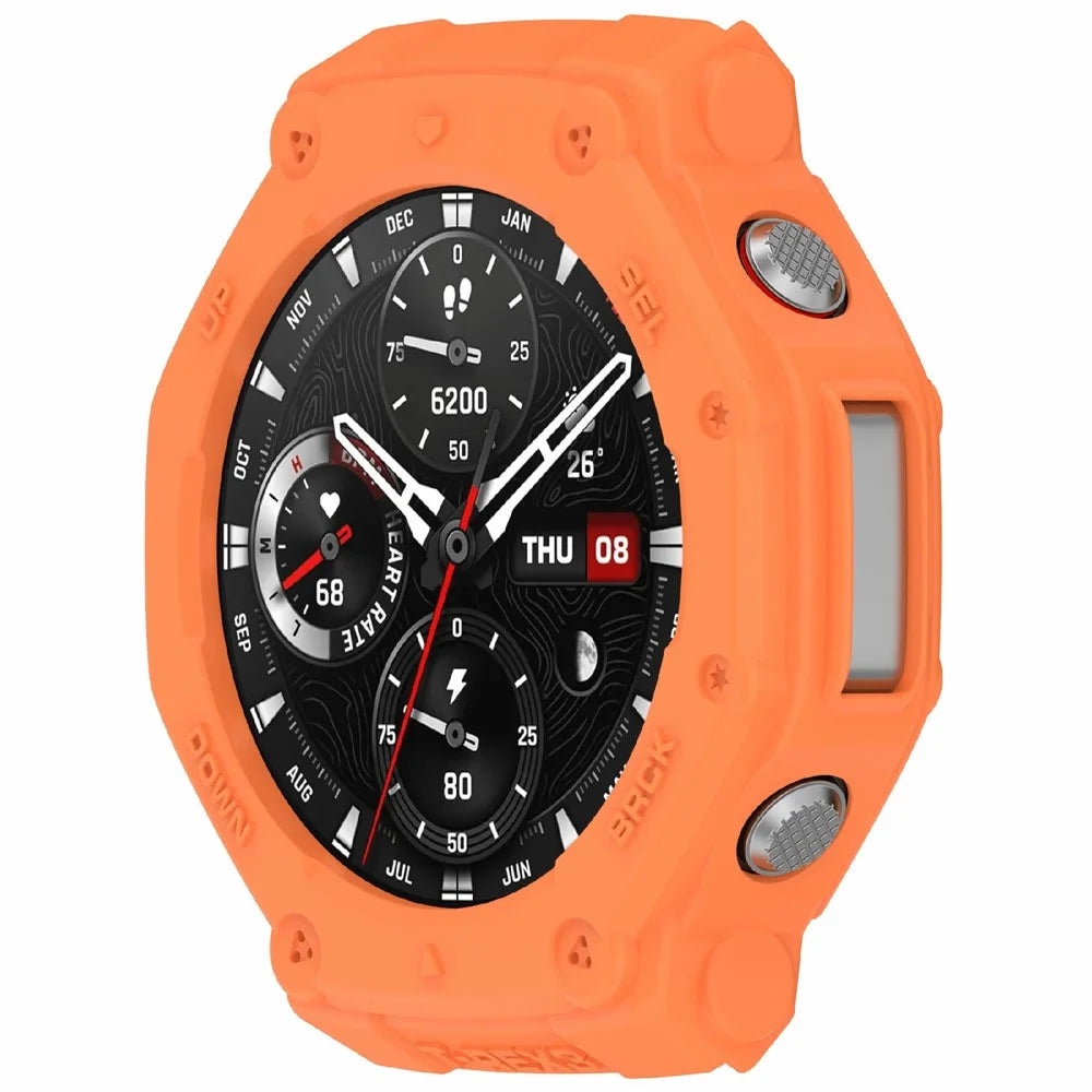 For Huami Amazfit T-Rex 3 TPU Watch Case Anti-Scratch Hollow Watch Frame Cover - Orange - 2