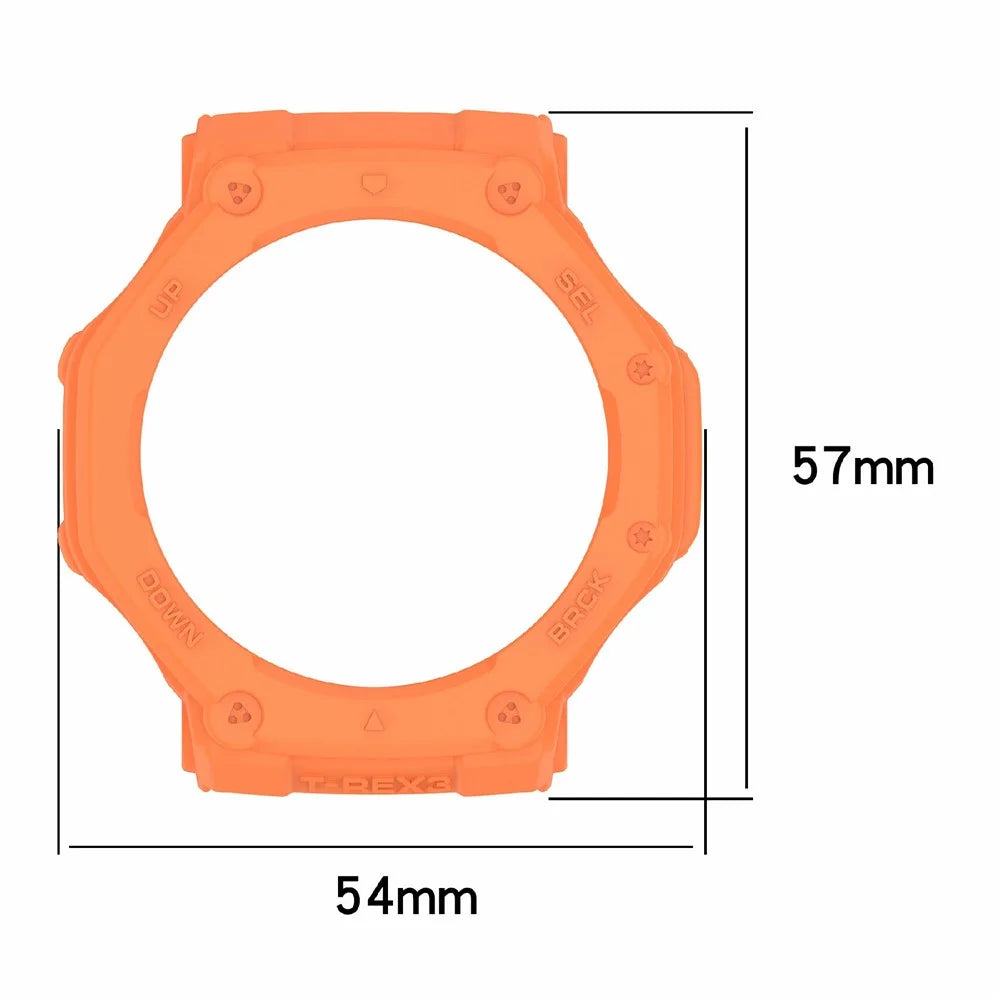 For Huami Amazfit T-Rex 3 TPU Watch Case Anti-Scratch Hollow Watch Frame Cover - Orange - 6