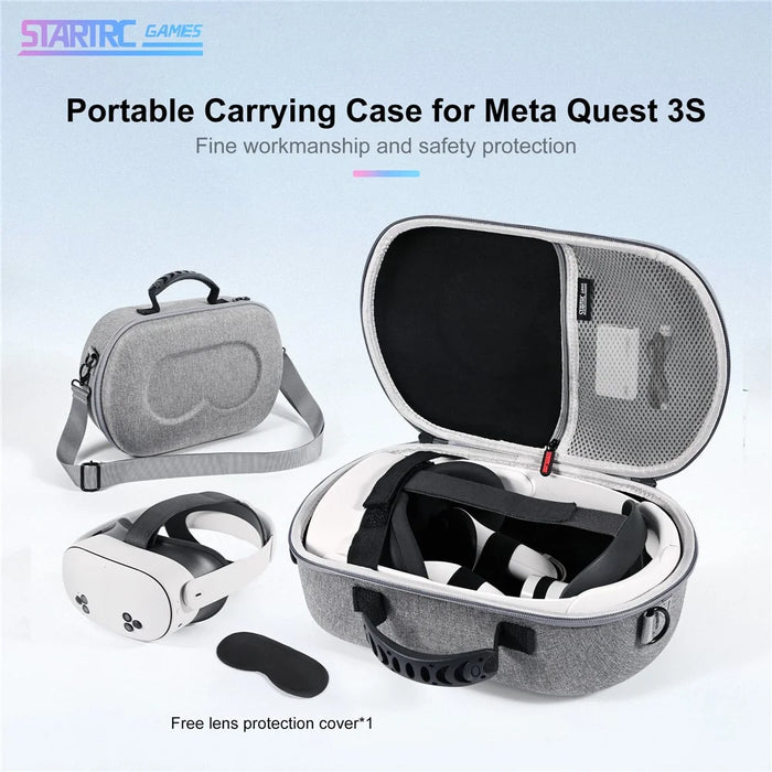 STARTRC GAMES Storage Bag for Meta Quest 3S / Quest 3 / Quest 2 Snowflake Cloth Carrying Case - 2