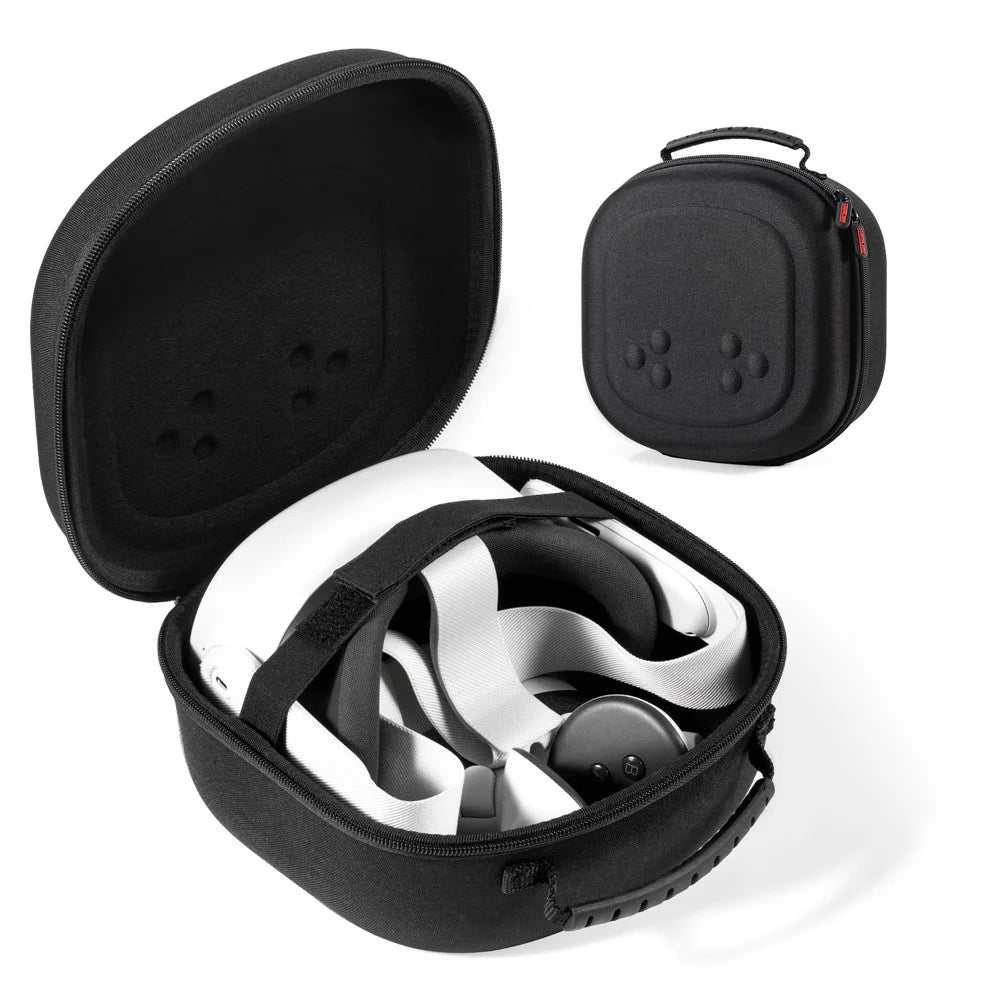 STARTRC GAMES For Meta Quest 3S / Quest 3 / Quest 2 Carrying Case Snowflake Cloth VR Headset Storage Bag - Black - 1