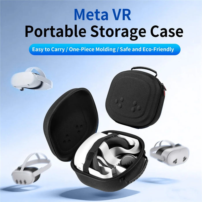 STARTRC GAMES For Meta Quest 3S / Quest 3 / Quest 2 Carrying Case Snowflake Cloth VR Headset Storage Bag - Black - 3