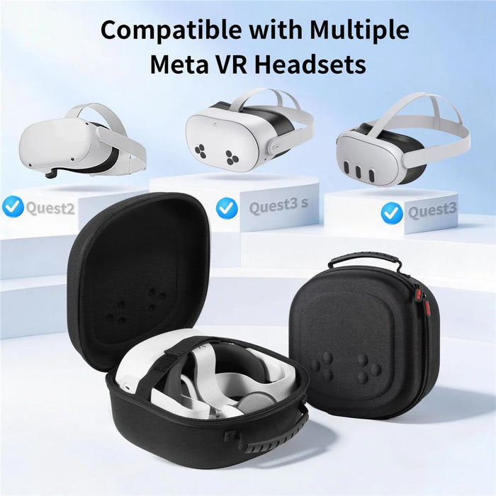STARTRC GAMES For Meta Quest 3S / Quest 3 / Quest 2 Carrying Case Snowflake Cloth VR Headset Storage Bag - Black - 4