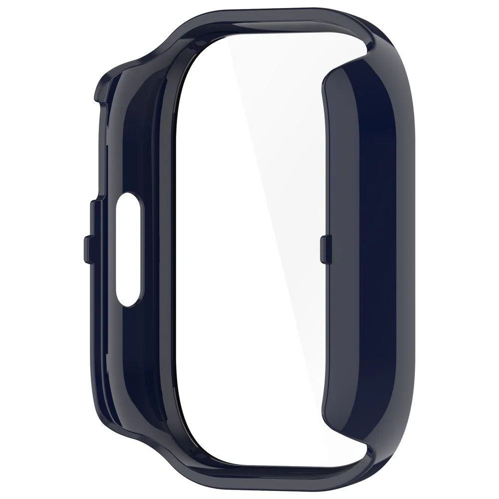 For Xiaomi Redmi Watch 5 Active PC Cover Watch Frame Case with Tempered Glass Screen Film - Dark Blue - 3