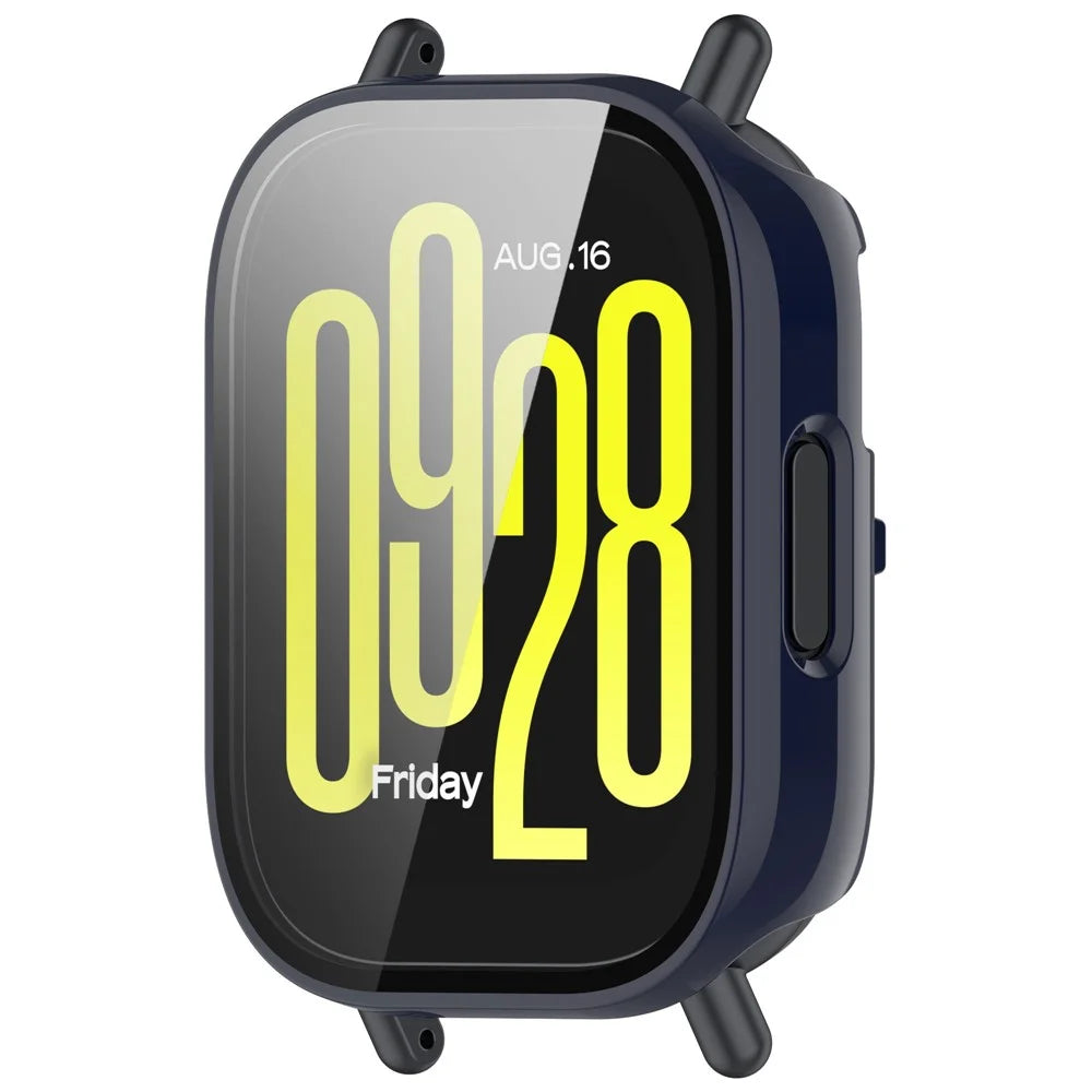 For Xiaomi Redmi Watch 5 Active PC Cover Watch Frame Case with Tempered Glass Screen Film - Dark Blue - 5
