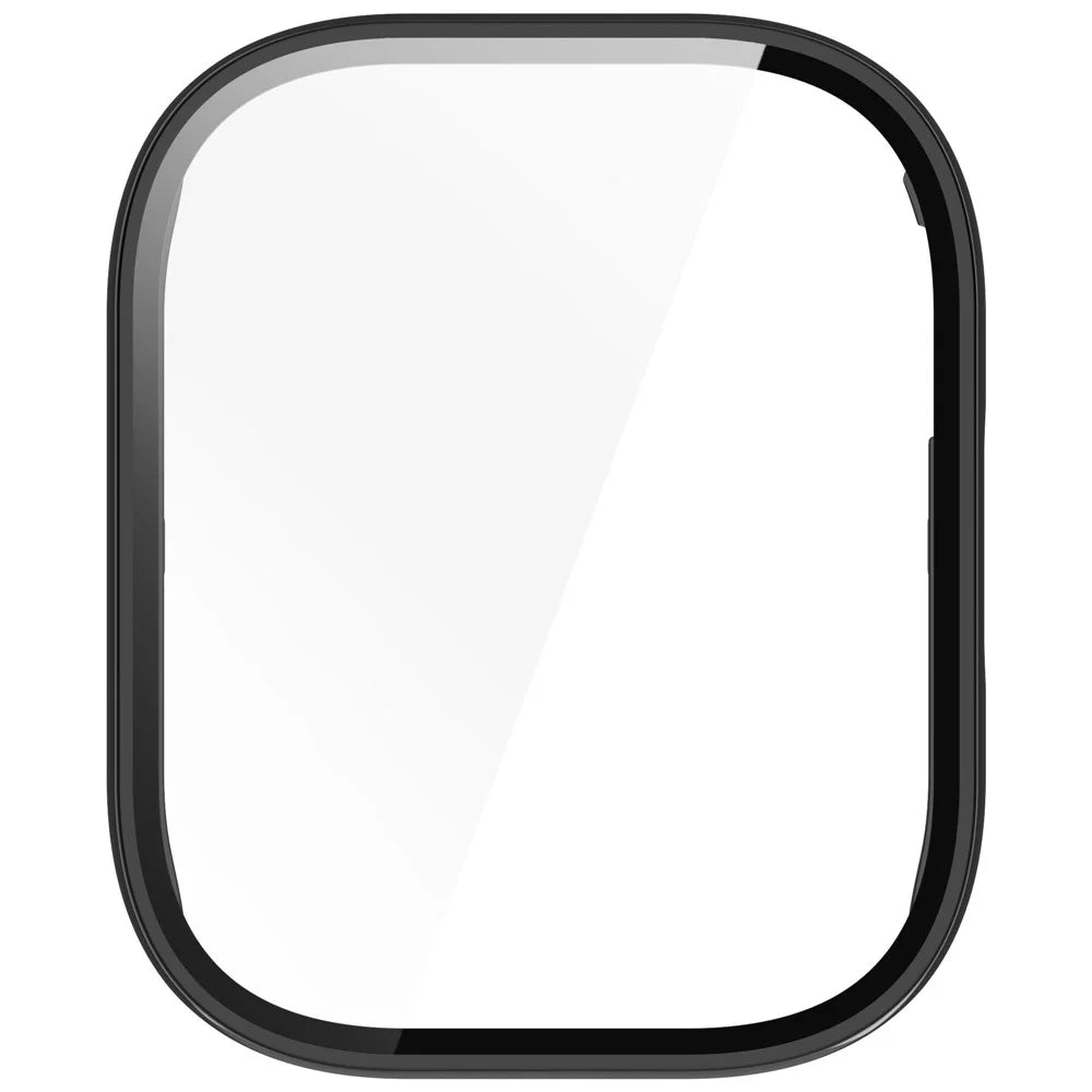 For Xiaomi Redmi Watch 5 Lite PC Cover Watch Frame Case with Tempered Glass Screen Film - Black - 4