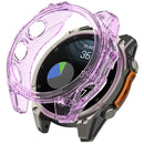 For Garmin Fenix 8 47mm TPU Case Drop-Proof Half Guard Watch Case Cover - Transparent Purple - 1