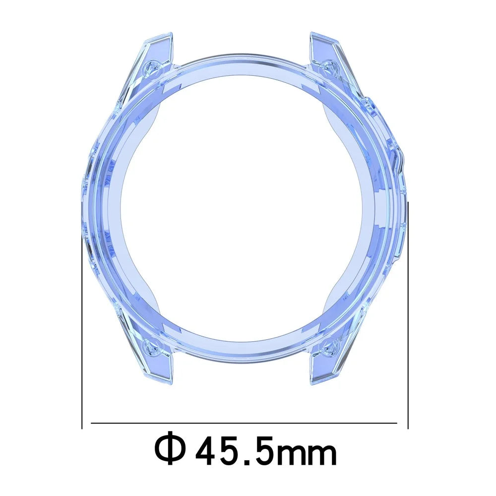 For Garmin Fenix 8 43mm TPU Case Drop-Proof Half Guard Watch Case Cover - Transparent Orange - 7