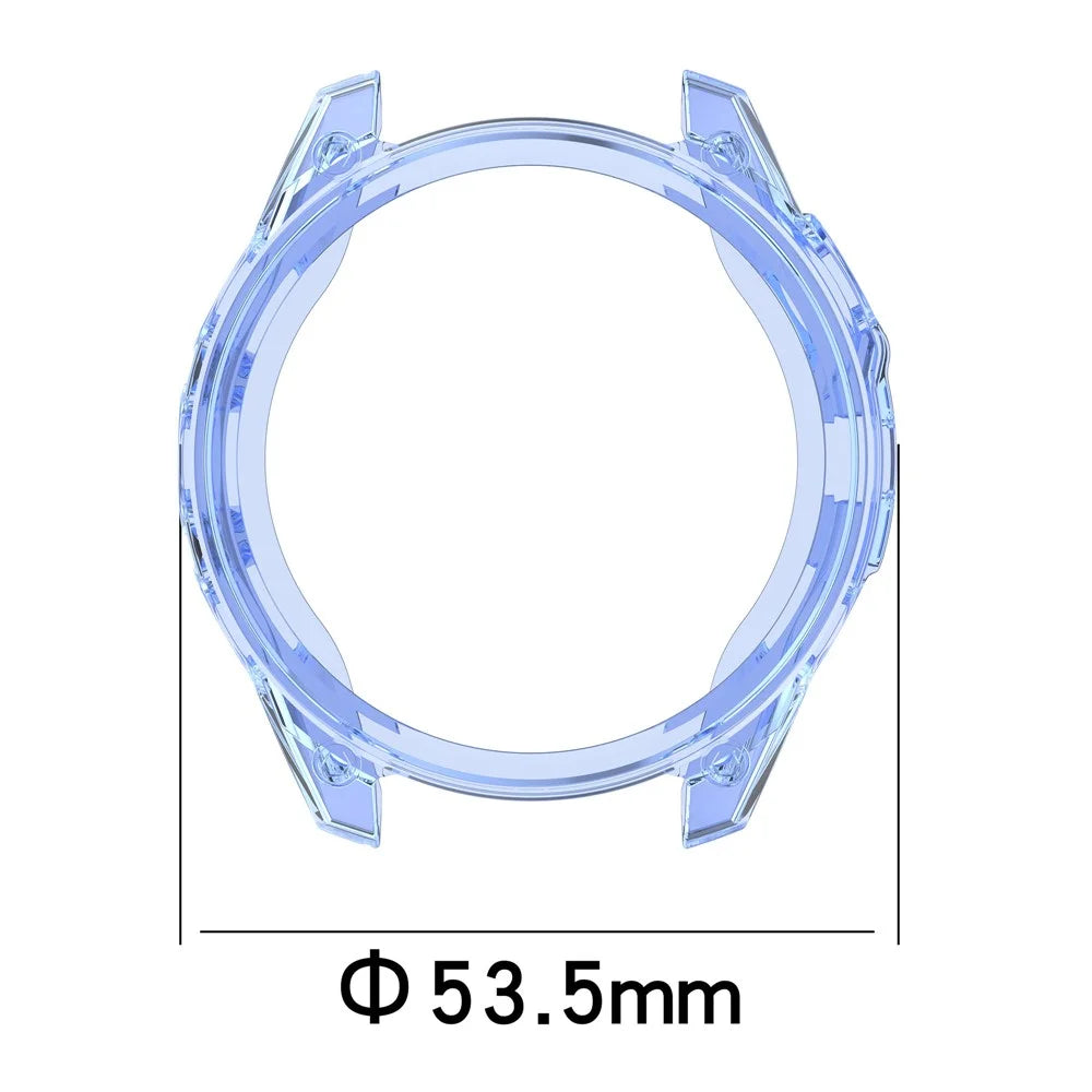 For Garmin Fenix 8 51mm Watch Case Half Wrapped Flexible TPU Protective Cover - Transparent Blue - 7