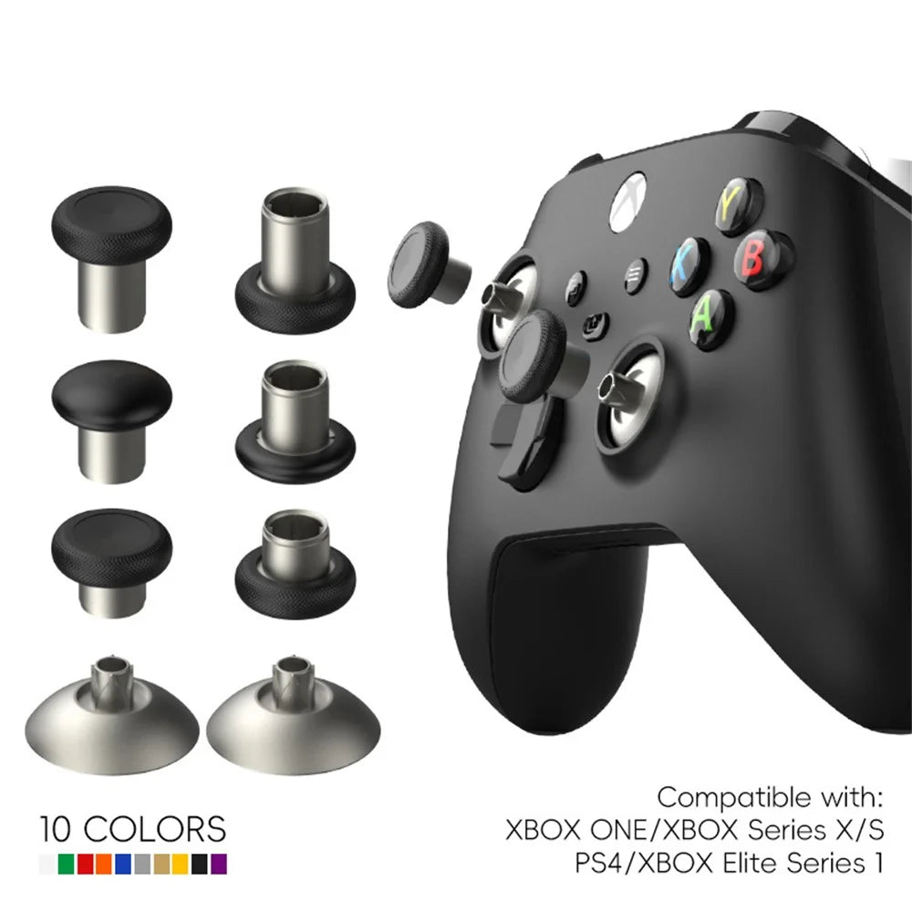 DATA FROG 3 Pairs Thumbstick for Xbox One Elite / One S / Series X / Series S / Sony PlayStation 4 Controller Replacement Rocker with Base - Yellow / Green Base - 2