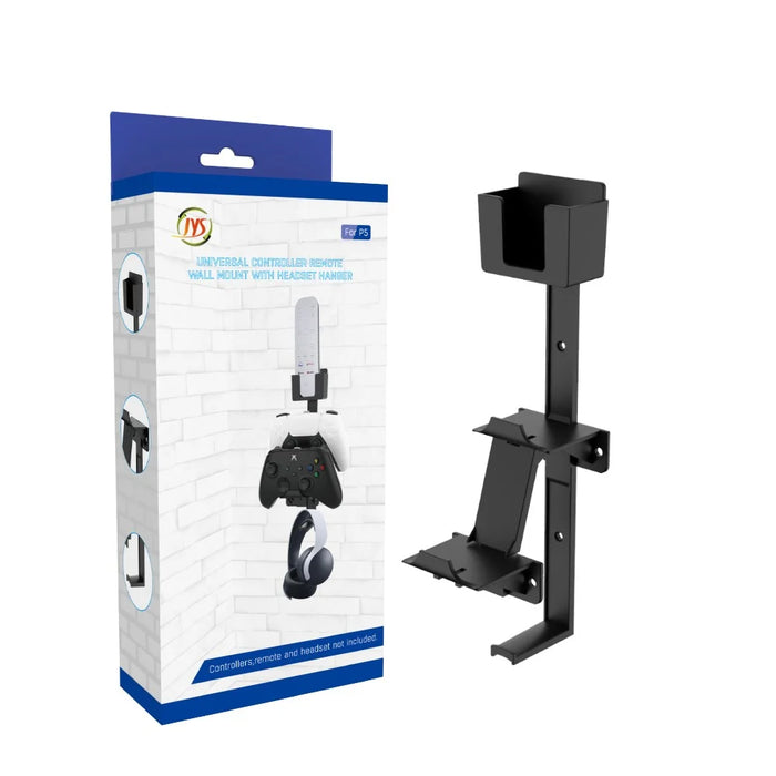 JYS P5-125 Multifunctional Bracket Universal Remote Controller Wall Mount with Headset Hanger for Xbox PS5 PS4 PS3 Nintendo Switch - Black - 5