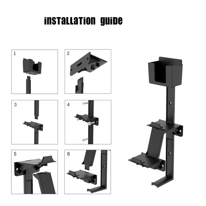 JYS P5-125 Multifunctional Bracket Universal Remote Controller Wall Mount with Headset Hanger for Xbox PS5 PS4 PS3 Nintendo Switch - Black - 6