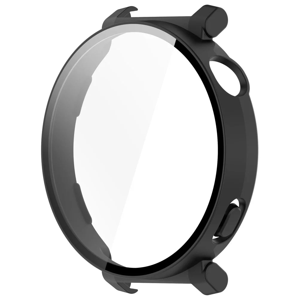 For Huawei Watch GT 5 Pro 42mm PC Cover Watch Frame Case with Tempered Glass Screen Film - Matte Black - 2