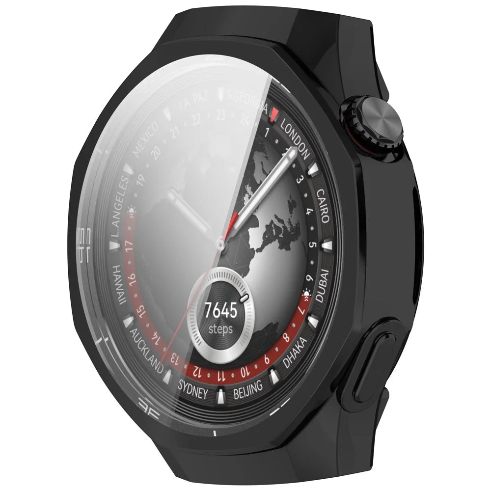 For Huawei Watch GT 5 Pro 46mm Watch Case Full Coverage Flexible TPU Electroplating Cover - Black - 5