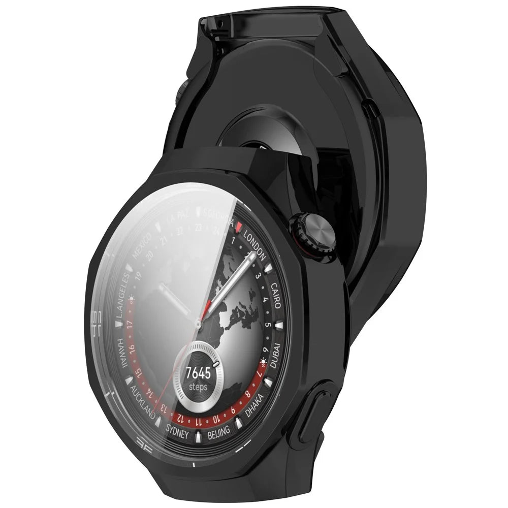 For Huawei Watch GT 5 Pro 46mm Watch Case Full Coverage Flexible TPU Electroplating Cover - Black - 6