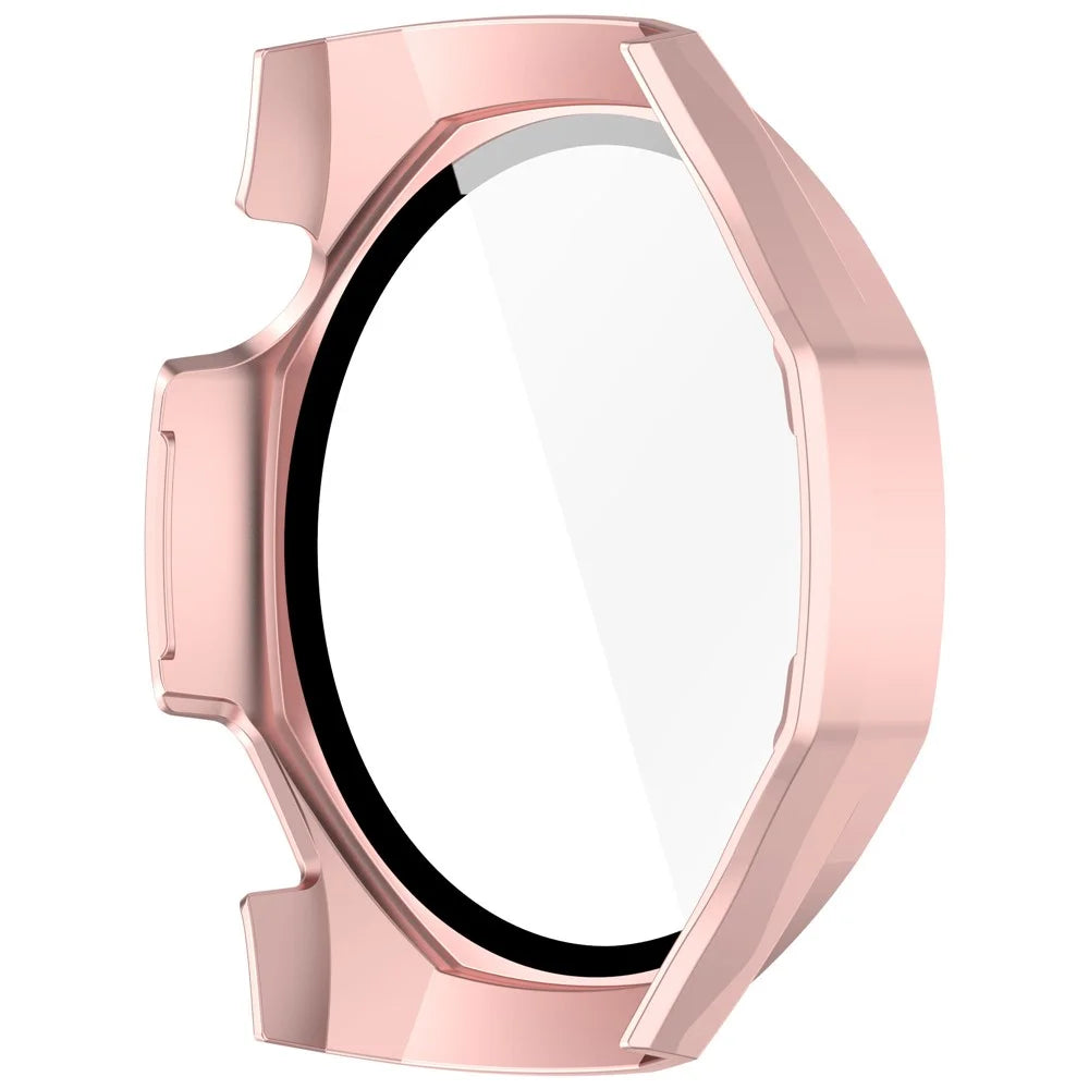 For Huawei Watch GT 5 Pro 46mm PC Cover Scale Design Watch Case Cover with Tempered Glass Screen Film - Rose Gold - 3