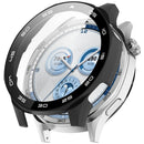 For Huawei Watch GT 5 46mm PC Cover Watch Frame Case with Tempered Glass Screen Film (Bezel Markings Version) - Black - 1