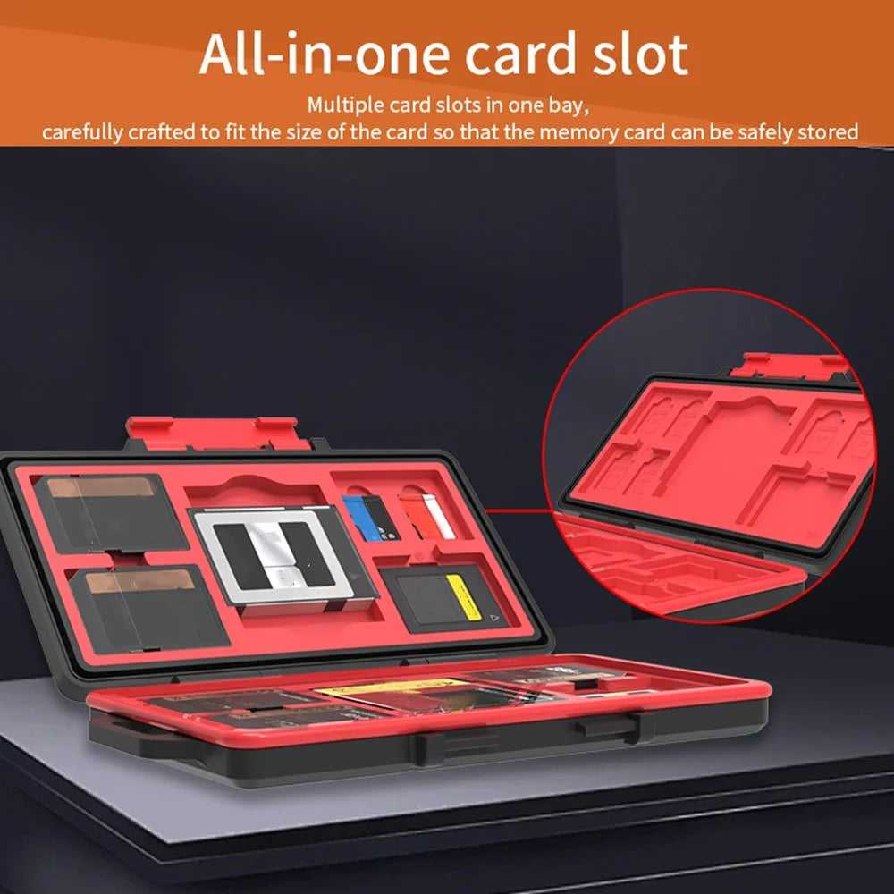 SD / TF / XQD / CF Card Storage Case ABS+Rubber Mini Waterproof Memory Card Portable Storage Box - 2
