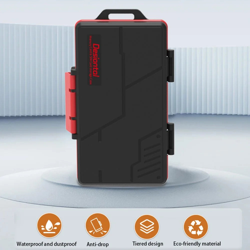 SD / TF / XQD / CF Card Storage Case ABS+Rubber Mini Waterproof Memory Card Portable Storage Box - 3