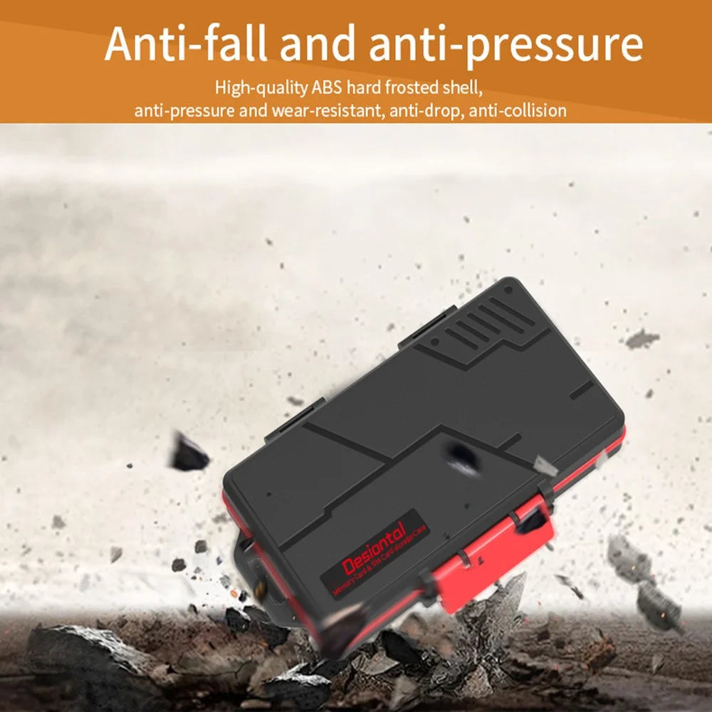 SD / TF / XQD / CF Card Storage Case ABS+Rubber Mini Waterproof Memory Card Portable Storage Box - 4