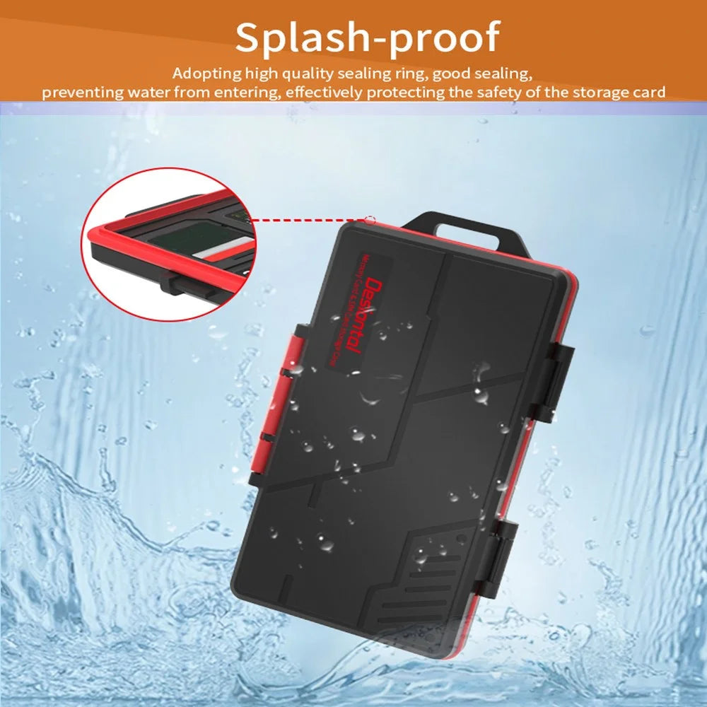 SD / TF / XQD / CF Card Storage Case ABS+Rubber Mini Waterproof Memory Card Portable Storage Box - 5