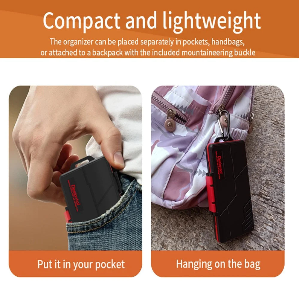 SD / TF / XQD / CF Card Storage Case ABS+Rubber Mini Waterproof Memory Card Portable Storage Box - 6