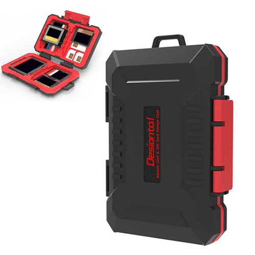 SD / TF / XQD / CF / SIM Card Storage Case Portable ABS+Rubber Waterproof Memory Card Storage Box - 1