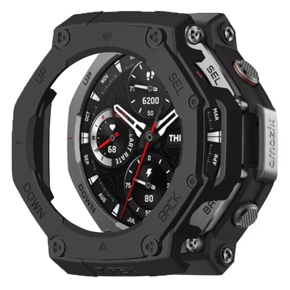 For Huami Amazfit T-Rex 3 Watch Case Drop-Proof Hard PC Protective Cover - Black - 1