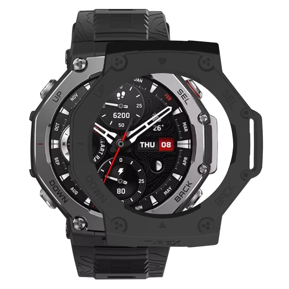 For Huami Amazfit T-Rex 3 Watch Case Drop-Proof Hard PC Protective Cover - Black - 6