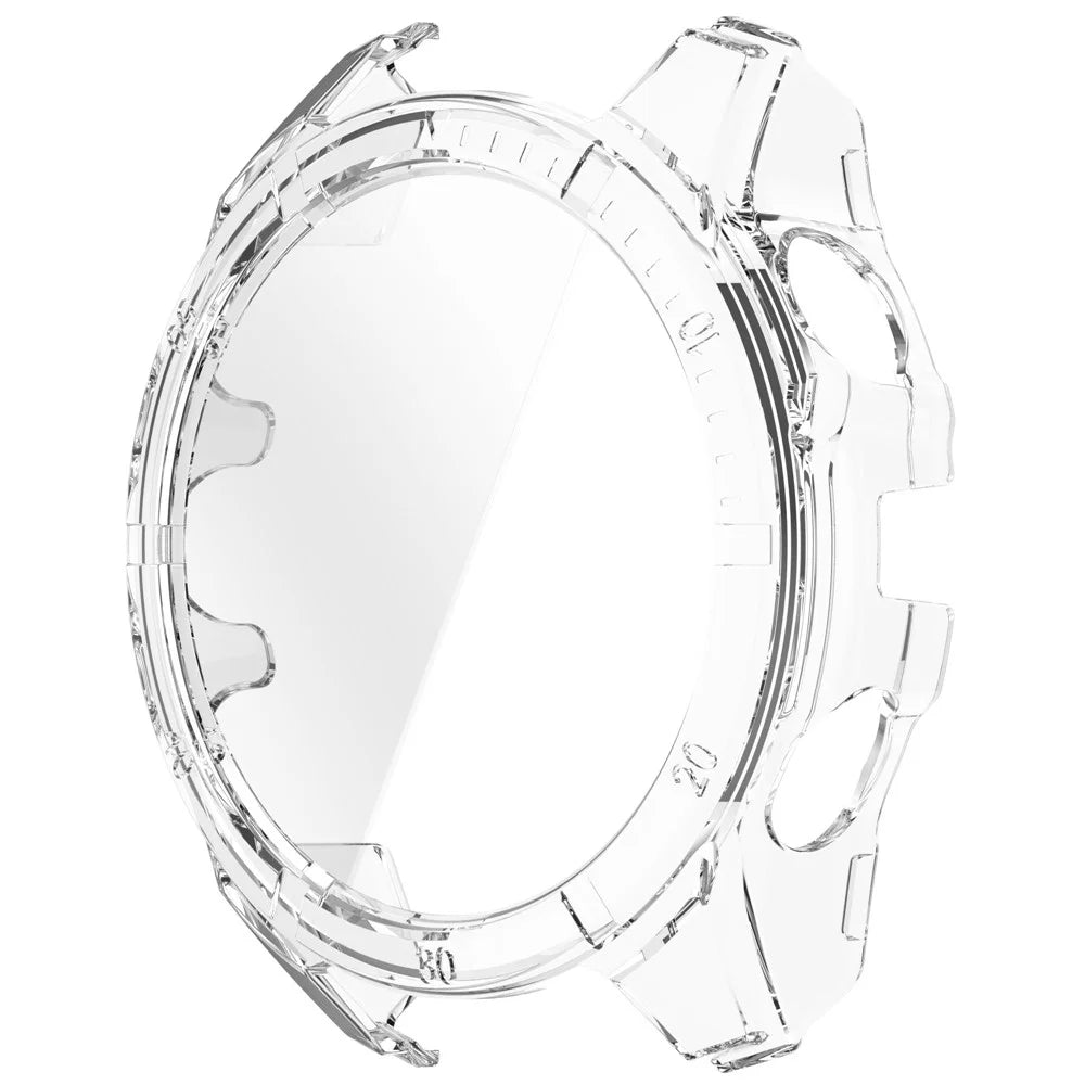 For Garmin Fenix 8 43mm Watch Case PC Frame Cover with Tempered Glass Screen Film - Transparent - 2