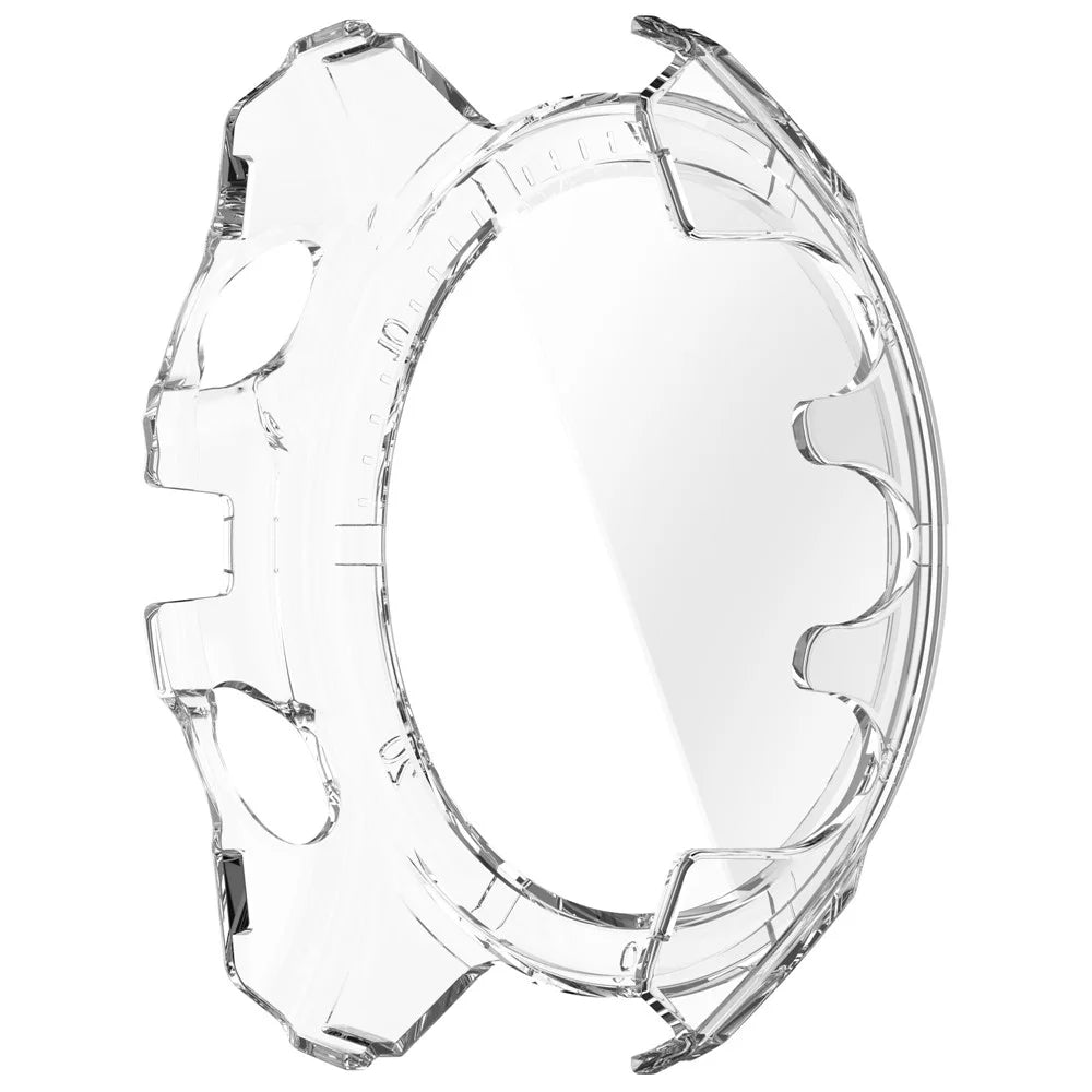 For Garmin Fenix 8 43mm Watch Case PC Frame Cover with Tempered Glass Screen Film - Transparent - 3
