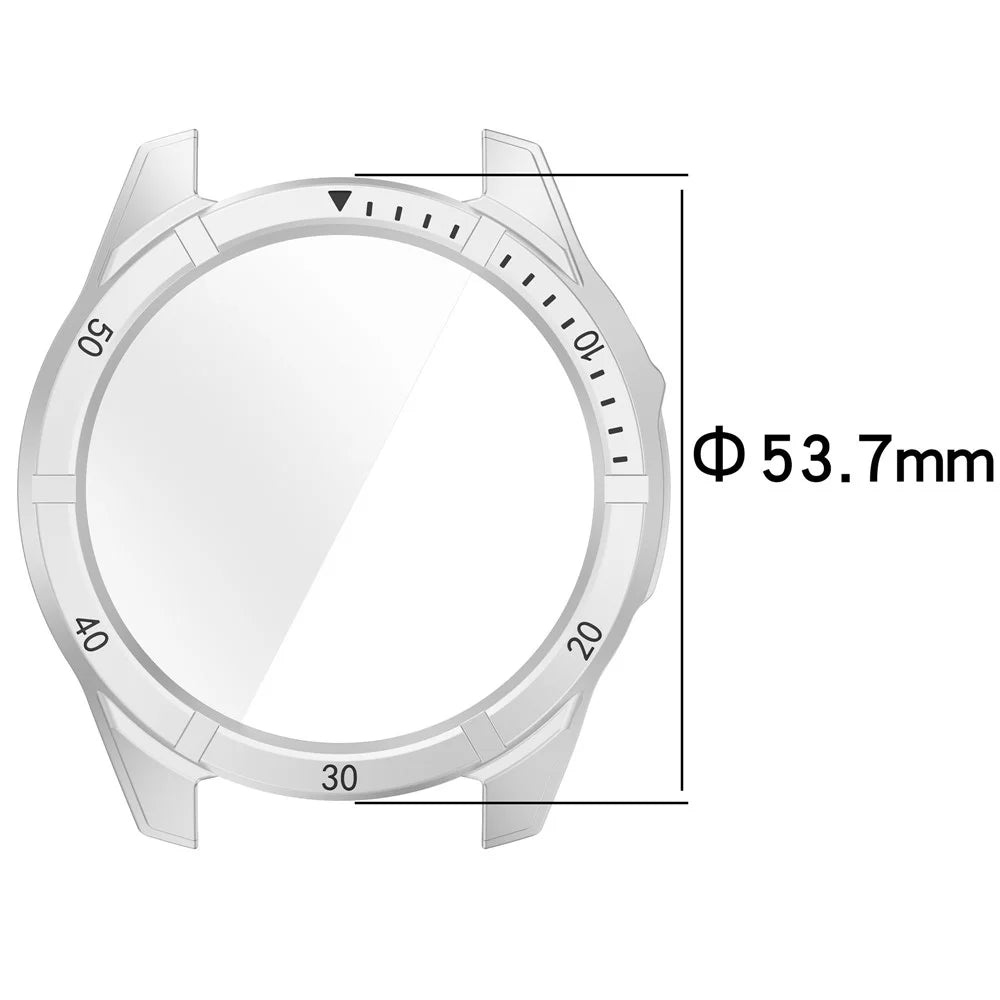 For Garmin Fenix 8 51mm Watch Case PC Frame Cover with Tempered Glass Screen Film - Transparent - 7