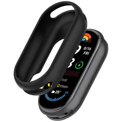 Silicone Watch Case for Xiaomi Smart Band 9 / 9 NFC / 9 Ceramic Edition / 8 / 8 NFC Watch Frame Cover - Black - 1