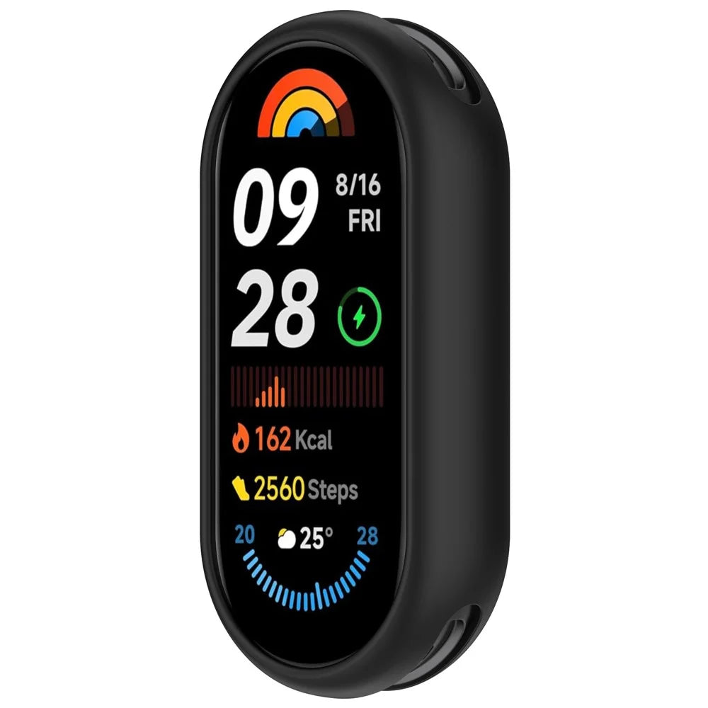 Silicone Watch Case for Xiaomi Smart Band 9 / 9 NFC / 9 Ceramic Edition / 8 / 8 NFC Watch Frame Cover - Black - 5