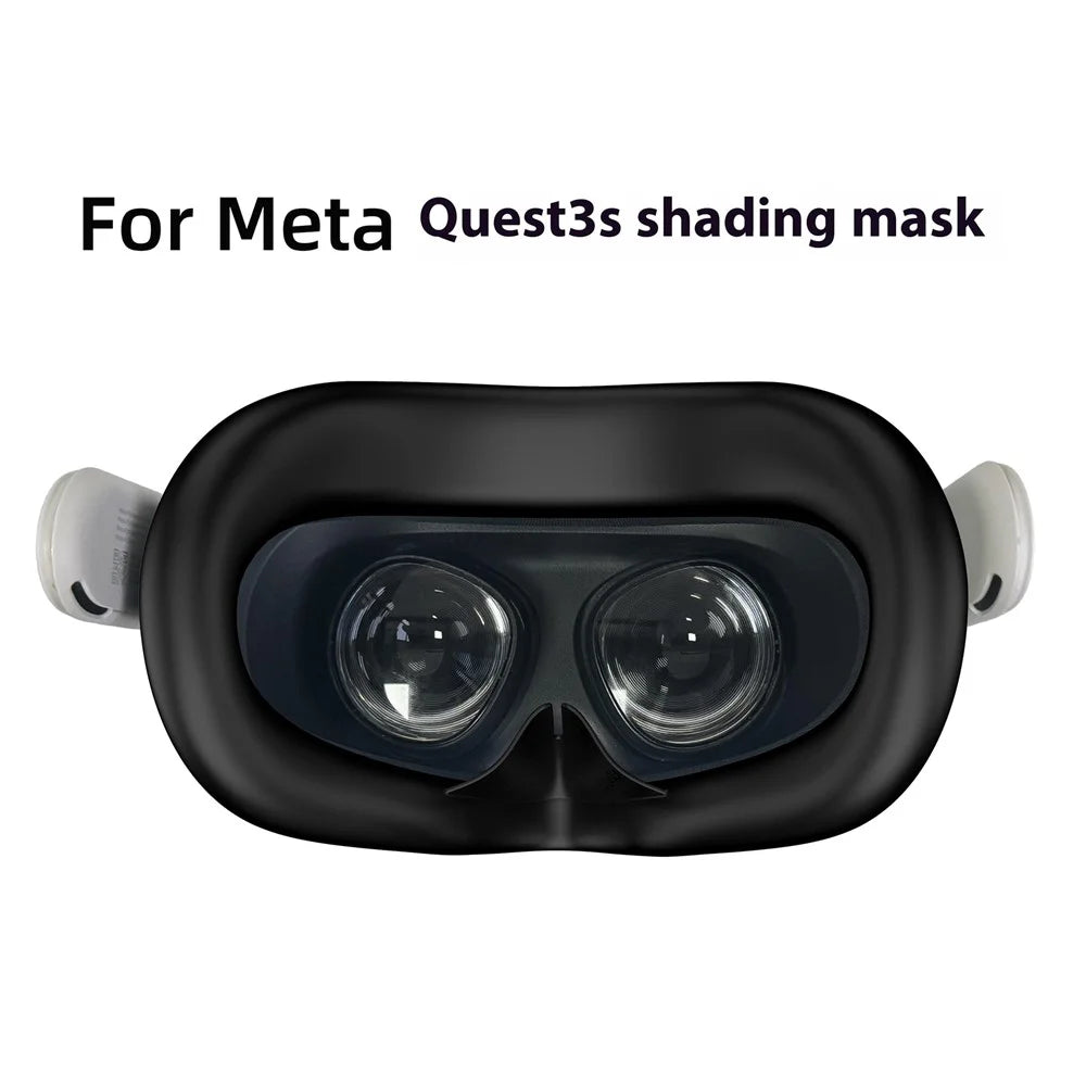 For Meta Quest 3S VR Headset Silicone Visor and Lens Protection Cover Set - Black - 2