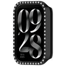 For Xiaomi Smart Band 8 Pro Watch Case Diamond Decor Half Coverage Hollow PC Watch Protective Cover - Electroplating Black - 3