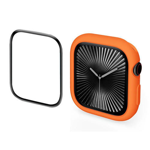 ENKAY HAT PRINCE For Apple Watch Series 11 / 10 46mm   2 in 1 Candy Color TPU Watch Case with Full Coverage PMMA Soft Film - Orange - 1