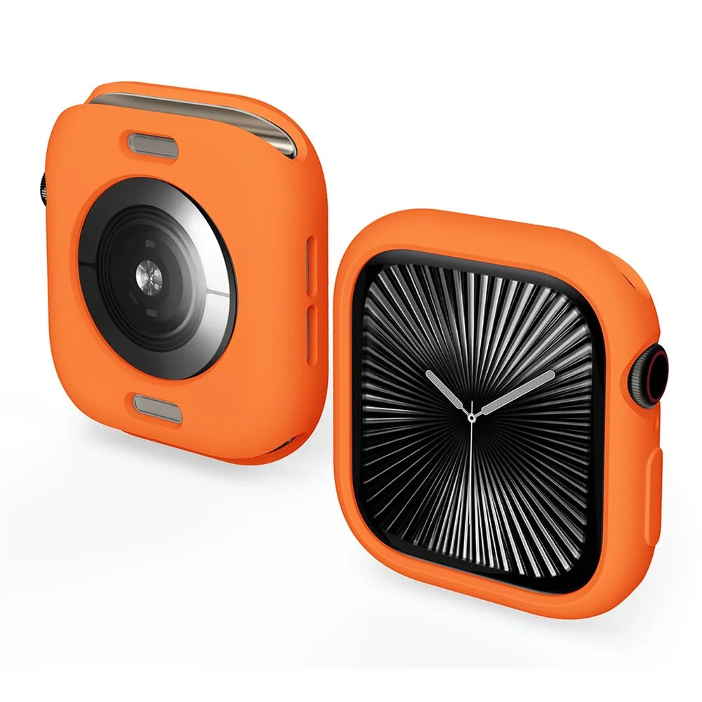 ENKAY HAT PRINCE For Apple Watch Series 11 / 10 42mm   2 in 1 Candy Color TPU Watch Case with Full Coverage PMMA Soft Film - Orange - 2