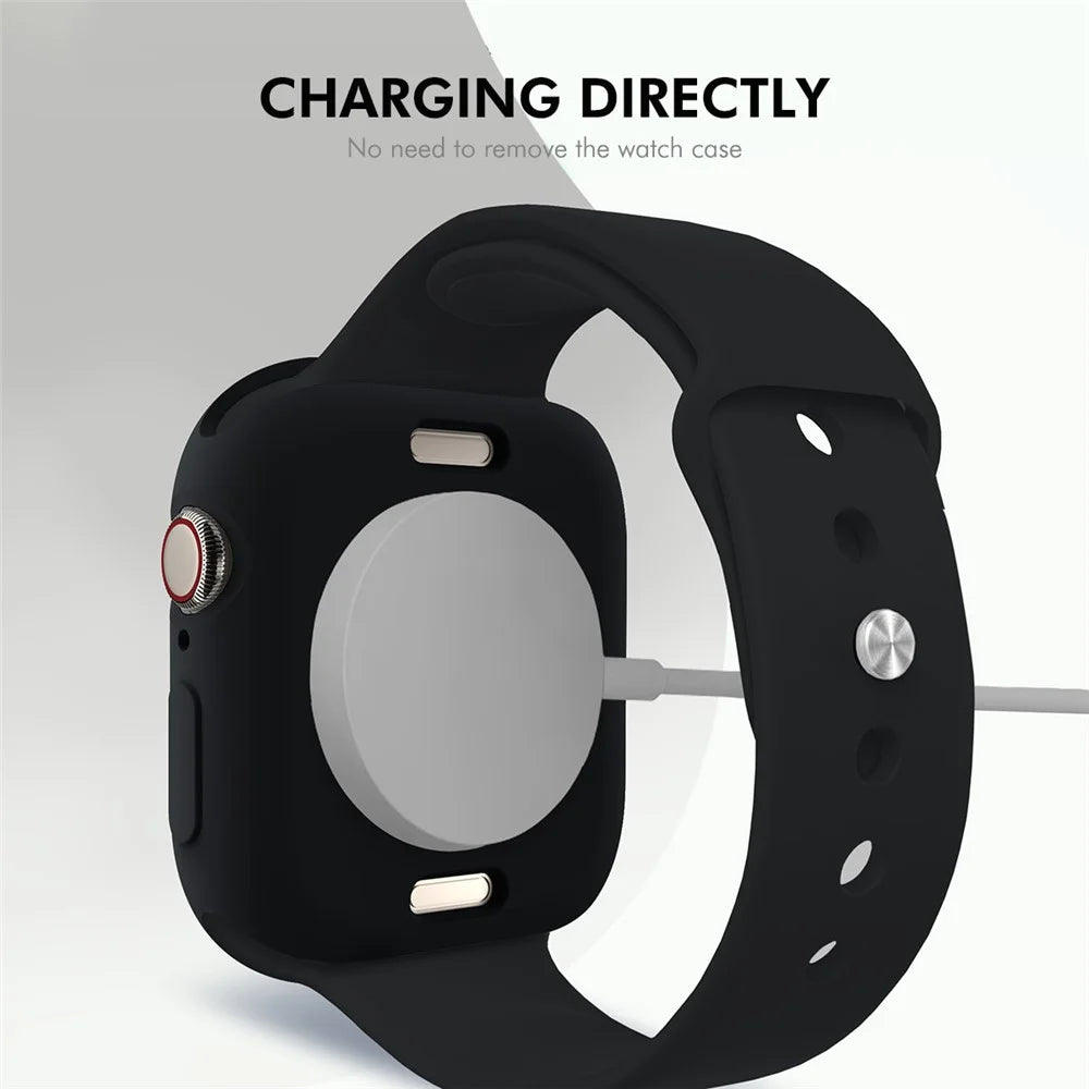 ENKAY HAT PRINCE For Apple Watch Series 11 / 10 42mm   2 in 1 Candy Color TPU Watch Case with Full Coverage PMMA Soft Film - Orange - 3