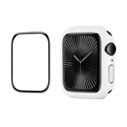 ENKAY HAT PRINCE For Apple Watch Series 11 / 10 42mm   Solid Color PC Watch Case Shockproof Cover with Full Coverage PMMA Soft Film - White - 1